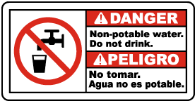 Danger Non Potable Water Do Not Drink Sticker Vinyl Decal X5PS110 5 Pack 