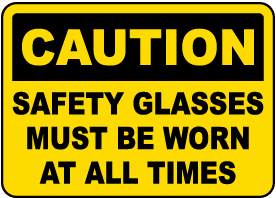 EYE PROTECTION MUST BE WORN health and safety signs stickers 205x290mm 