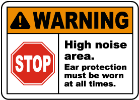 EAR PROTECTION MUST BE WORN Safety Sticker Sign 300x75mm 703 Pack of 10 