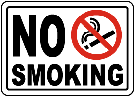 Rigid Plastic NO SMOKING Sign 200x150mm Prohibition Safety Signs 