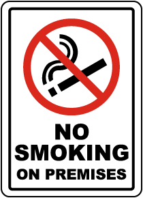 Prohibition Safety Signs Vinyl Sticker or Plastic No Smoking in these premises 