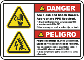 Bilingual Arc Flash & Shock Hazard Label - Claim Your 10% Discount