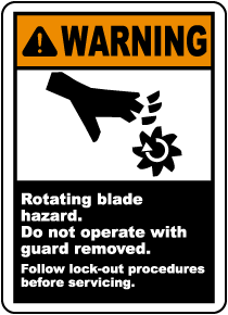 Stay Clear Of Shredder Opening LABEL DECAL STICKER Warning Rotating Blades 