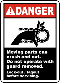 Decals Sticker DANGER Moving Parts Can crush and cut d st5 X4347
