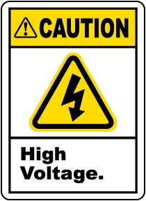Caution High Voltage Label - Save 10% Instantly