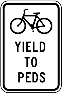 BICYCLES YIELD TO PEDESTRIANS, RB-73 Traffic Signs Sign