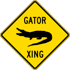 Alligator  Crossing Xing Sign New 