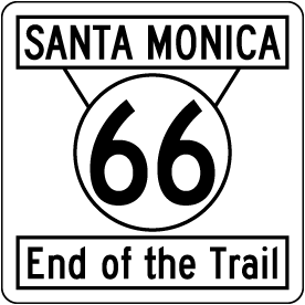 Santa Monica 66 End Of Trail Replica Sign - Shop Novelty Metal