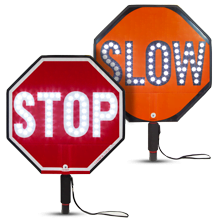 RK 18" Plastic Stop/Slow Paddle Sign with 6" handle with Free Safety Vest 