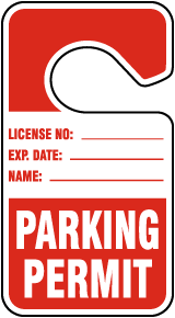 Red Parking Permit Tags - Save 10% Instantly