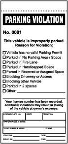 Parking Violation Ticket Y6008 By Safetysign Com