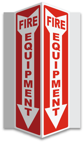 Fire Equipment 3-Way Sign