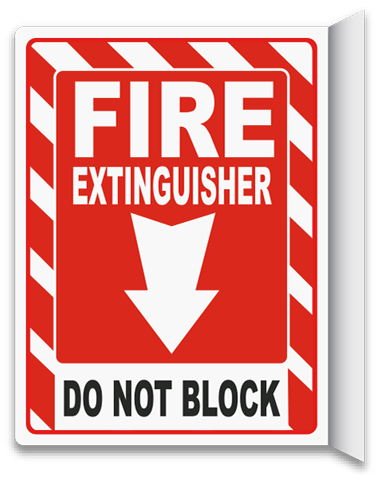 Fire Extinguisher Do Not Block 2-Way Sign