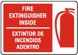 Bilingual Fire Extinguisher Inside Sign