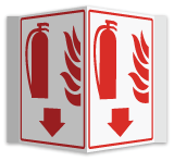 Fire Extinguisher 3-Way Sign
