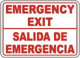 Bilingual Emergency Exit Sign