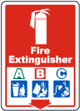 Fire Extinguisher A B C Sign