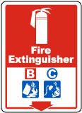 Fire Extinguisher B C Sign