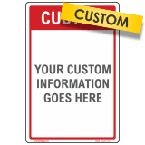 Custom Sign with Red Header and Border
