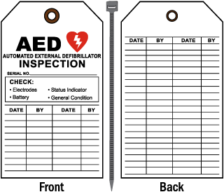 AED Inspection Record Tag