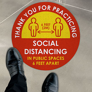Thank You For Practicing Social Distancing Floor Sign