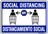 Bilingual Social Distancing Sign