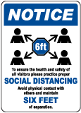 Social Distancing Notice Sign