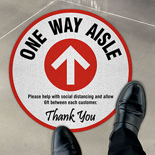 One Way Aisle Floor Sign