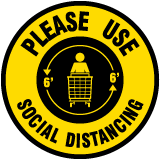 Please Use Social Distancing Floor Sign