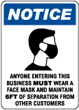 Wear a Face Mask Sign 
