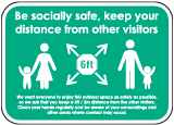 Be Socially Safe, Keep Your Distance Sign