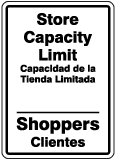 Bilingual Store Capacity Limit Sign
