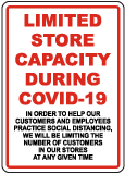 Limited Store Capacity During COVID-19 Sign