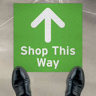 Shop This Way Floor Sign