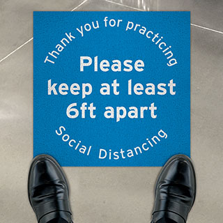 Thank You For Practicing Social Distancing Please Keep at Least 6ft Floor Sign