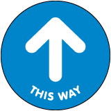 This Way Arrow Floor Sign