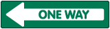 Green One Way Left Floor Sign