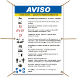 Spanish Notice Infection Control Construction Banner