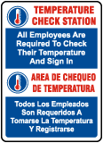 Bilingual Temperature Check Station Sign
