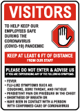 Visitors Infection Control Sign