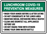 Lunchroom COVID-19 Prevention Measures Sign