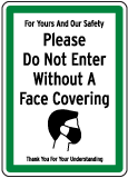 Do Not Enter Without Face Covering Sign