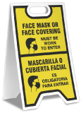 Bilingual Face Mask Covering Floor Stand