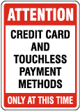 Credit Card Touchless Payment Sign