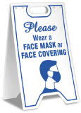 Please Wear Face Mask Or Face Covering Floor Stand