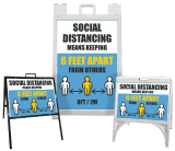 Social Distancing Is Keeping 6 FT Apart Portable Sandwich Board Sign