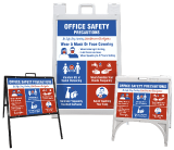 Office Safety Precautions Portable Sandwich Board Sign