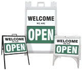 Welcome We Are Open Portable Sandwich Board Sign