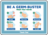 Be A Germ-Buster & Wash Your Hands Sign