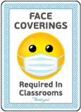 Thank You Face Coverings Required in Classroom Signs